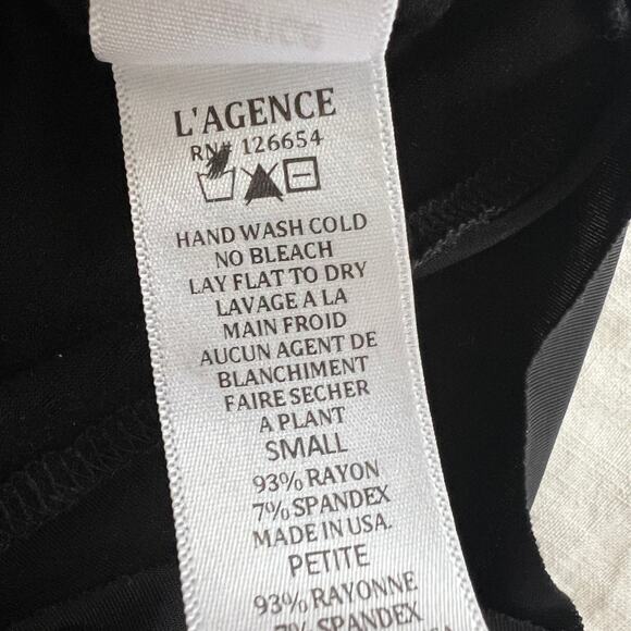 L'AGENCE Angel Square Neck Bodysuit Black Size S - Picture 8 of 10